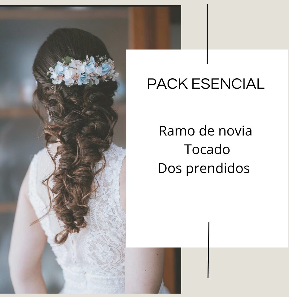 PACK NOVIA (Ramo +Tocado +2 prendidos)
